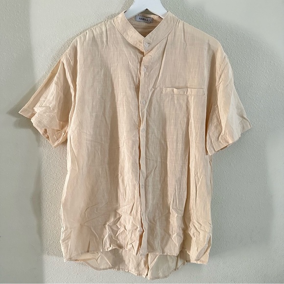 Men’s Short Sleeve Mandarin Collar Shirt Size L - Picture 11 of 11